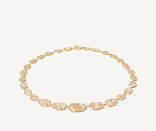 Diamond necklace with gold leaf degrad��