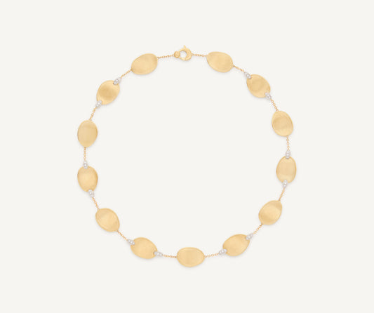 18kt yellow gold light chain necklace with diamond accents
