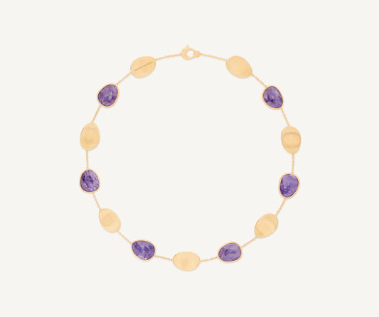 18K Yellow Gold Collar Necklace with Charoite
