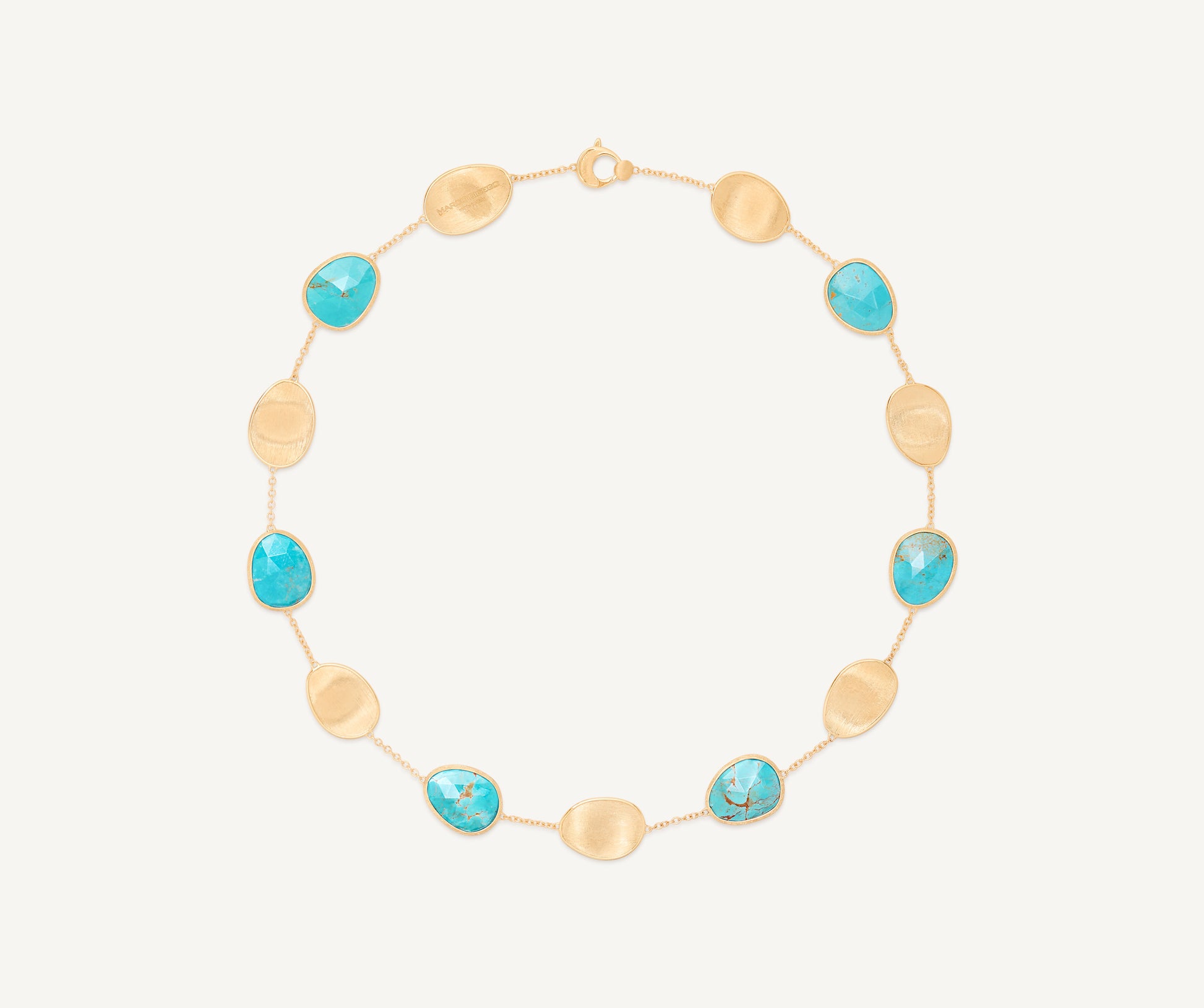 18K Yellow Gold Collar Necklace with Turquoise