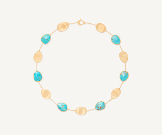 18K Yellow Gold Collar Necklace with Turquoise