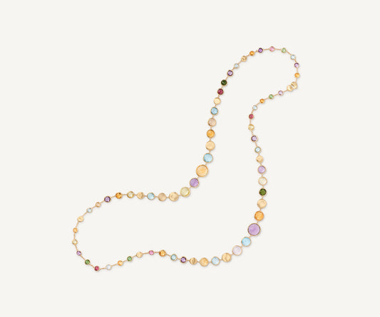 Multicoloured gemstones long necklace