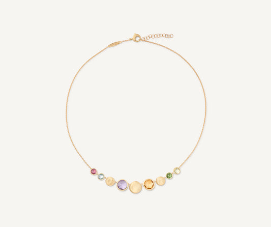 Multicolored necklace with adjustable chain