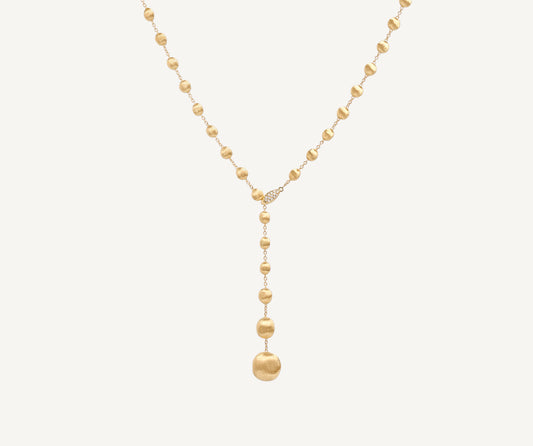 18kt yellow gold and diamond lariat necklace