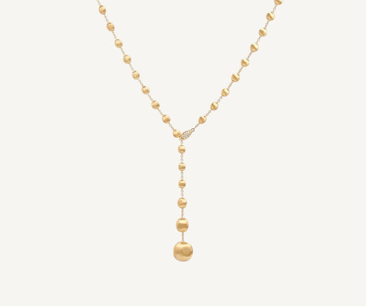 18kt yellow gold and diamond lariat necklace