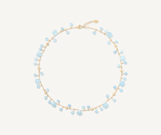 18K Yellow Gold Single-Strand Aquamarine Necklace