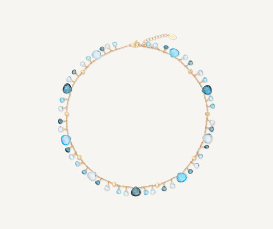 18K Yellow Gold Mixed Topaz Single-Strand Necklace
