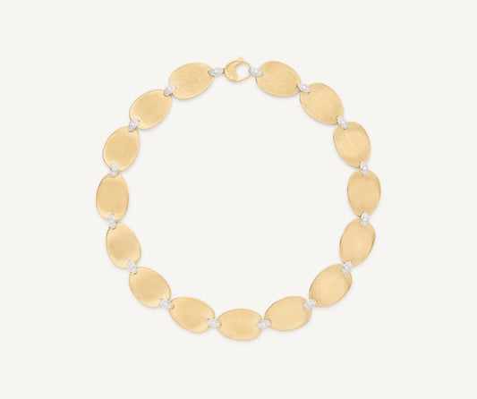 18kt yellow gold leaf necklace with diamond accents