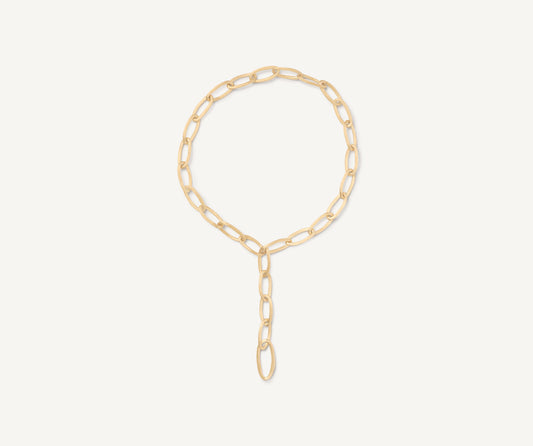 18kt yellow gold lariat oval link necklace