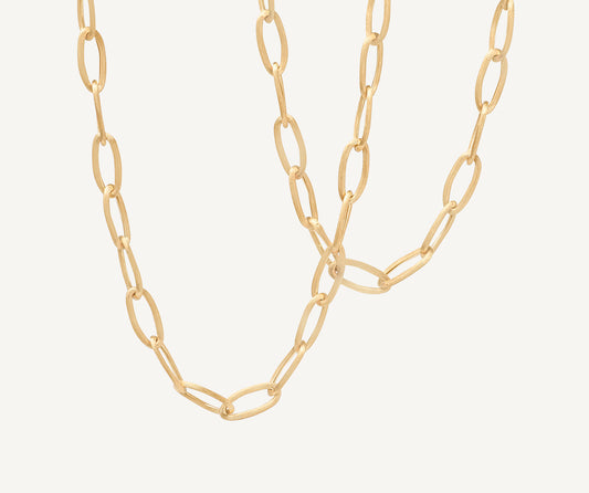 18kt yellow gold convertible oval link long necklace