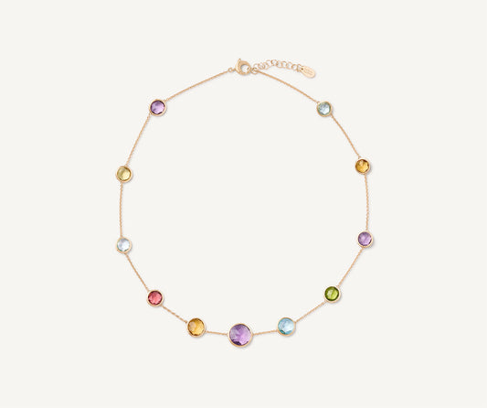18kt yellow gold mixed gemstone necklace