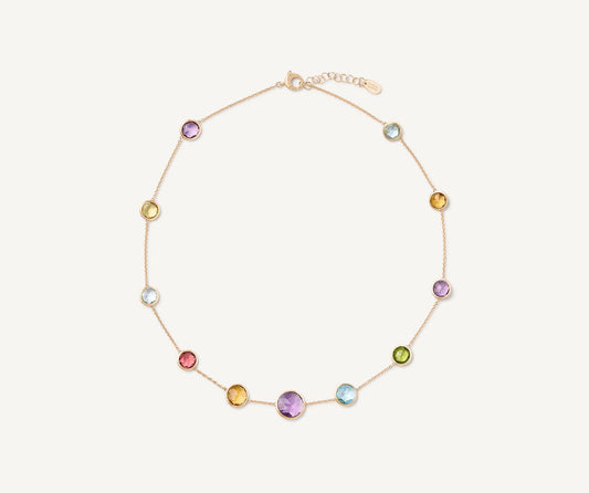 18kt yellow gold mixed gemstone necklace