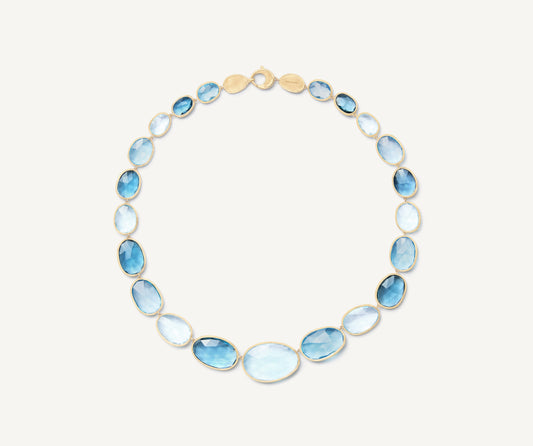 18K Yellow Gold Graduated Topaz Necklace