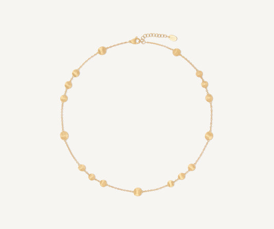 18K Yellow Gold Irregular Bead Necklace