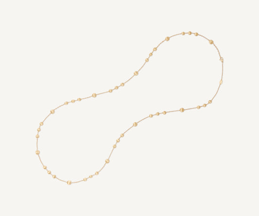 18K Yellow Gold Bead Long Necklace