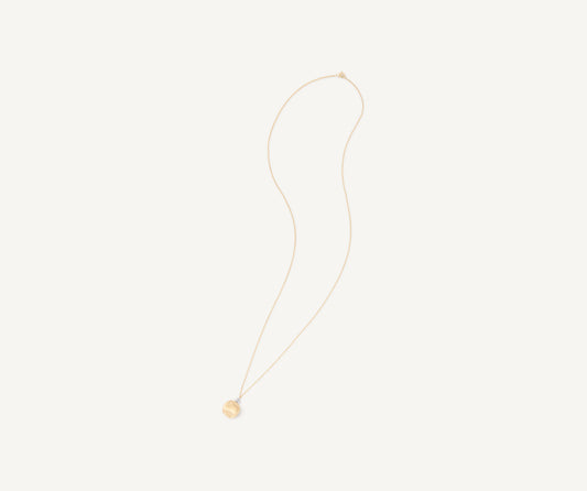 18K Yellow Gold Pendant Necklace With Diamond Accents, Long