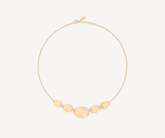 18kt yellow gold lightweight necklace with diamond accents