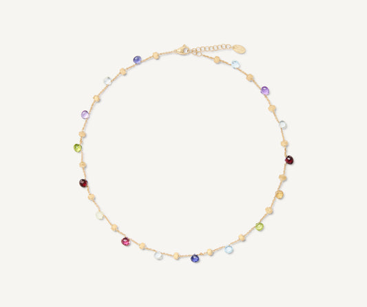 Multicoloured gemstone necklace