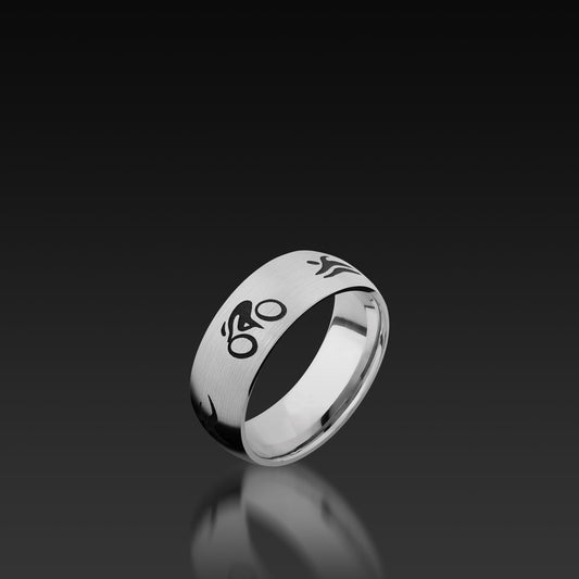 Cobalt Chrome Domed Band with Triathlon Pattern