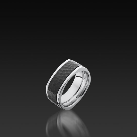 Cobalt Chrome Square Band with a Black Zirconium Inlay