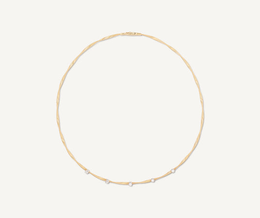 Yellow gold diamond necklace