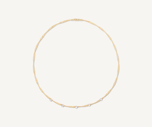 Yellow gold diamond necklace