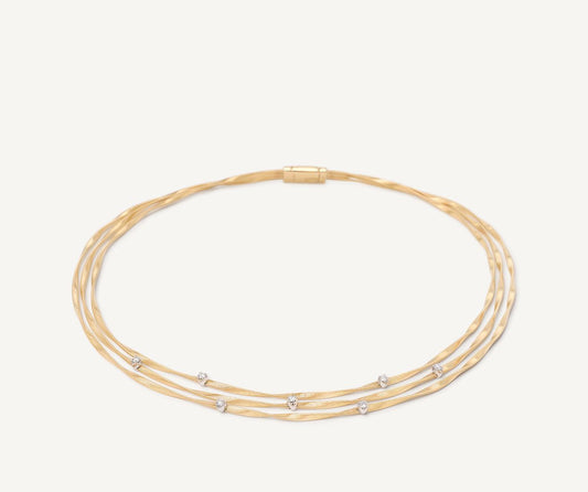 Multi-strand diamond necklace