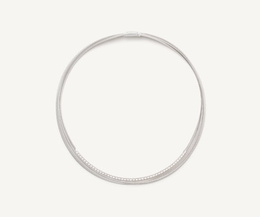 Multi-strand diamond tennis necklace