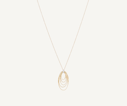 Long pendant with oval elements and diamonds