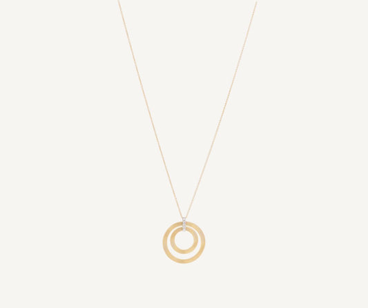 Long two-loop pendant with diamonds