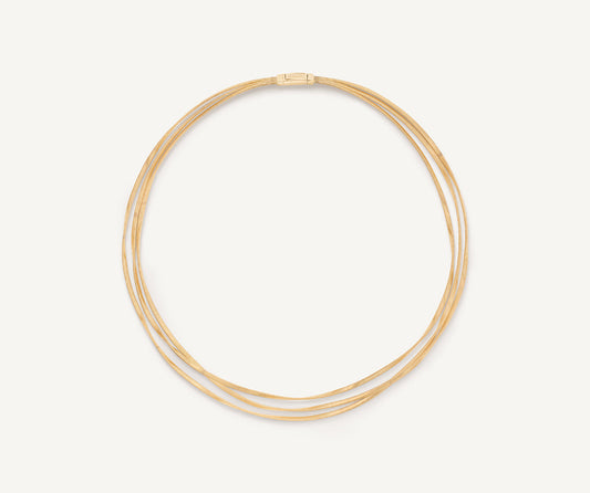 18kt yellow gold three-strand coil necklace