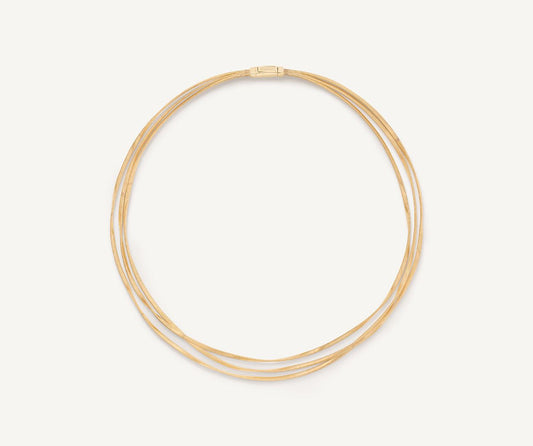 18kt yellow gold three-strand coil necklace