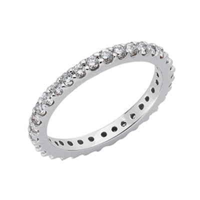 This Band is available in 14K White Gold. There are a total of 33 stones. There are Round with a total carat weight of 0.82 set in a setting.