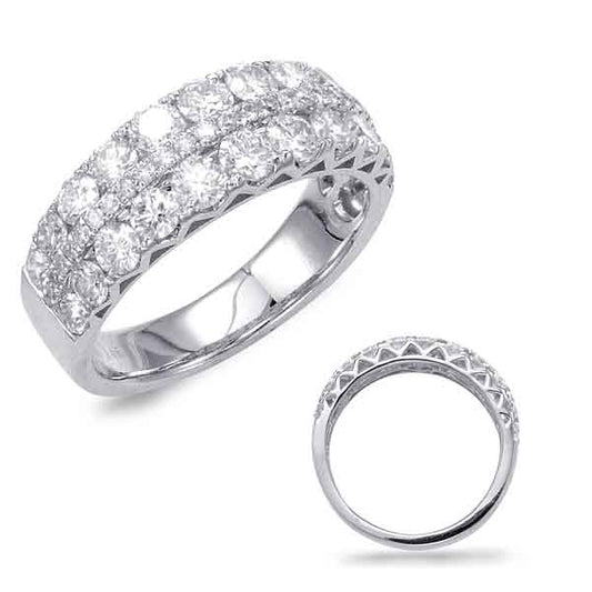 This Fashion Ring is available in 14K White Gold. There are a total of 49 stones. There are Rounds with a total carat weight of 1.91 set in a Micro Prong|Prong Set setting.