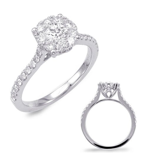This Fashion Ring is available in 14K White Gold. There are a total of 28 stones. There are Rounds with a total carat weight of 0.86 set in a Prong Set setting.