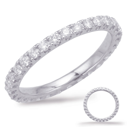 This Band is available in 14K White Gold. There are a total of 31 stones. There are Round with a total carat weight of 0.92 set in a Prong Set setting.