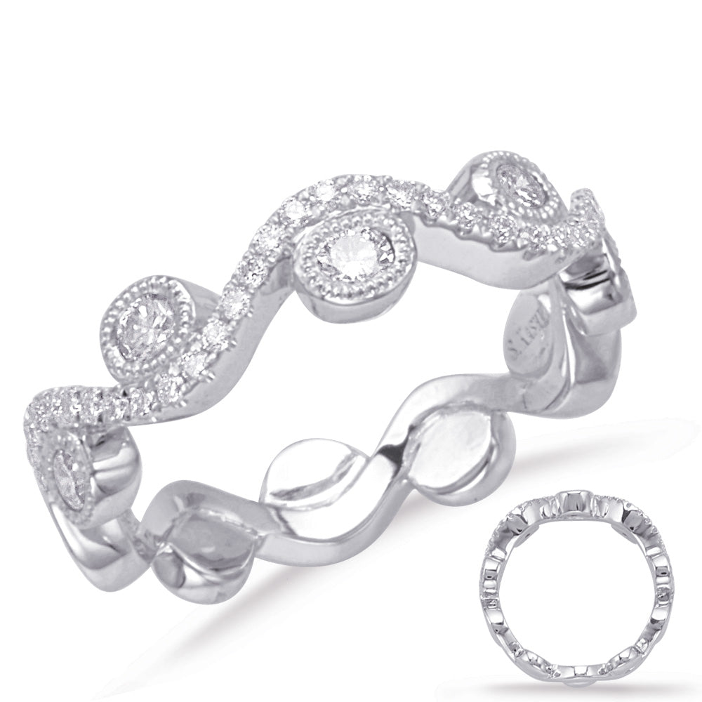 This Fashion Ring is available in 14K White Gold. There are a total of 36 stones. There are Rounds with a total carat weight of 0.49 set in a Bezel Set|Micro Prong setting.