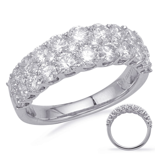This Fashion Ring is available in 14K White Gold. There are a total of 32 stones. There are Rounds with a total carat weight of 2.06 set in a Prong Set setting.