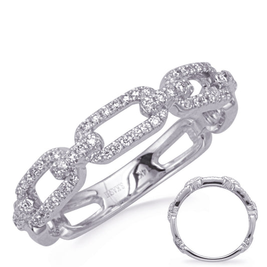 This Band is available in 14K White Gold. There are a total of 68 stones. There are Round with a total carat weight of 0.21 set in a Micro Prong setting.