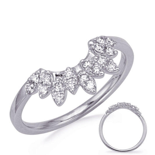 This Fashion Ring is available in 14K White Gold. There are a total of 18 stones. There are Rounds with a total carat weight of 0.26 set in a Micro Prong setting.