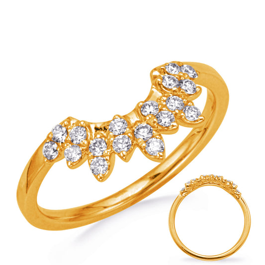 This Fashion Ring is available in 14K Yellow Gold. There are a total of 18 stones. There are Rounds with a total carat weight of 0.26 set in a Micro Prong setting.