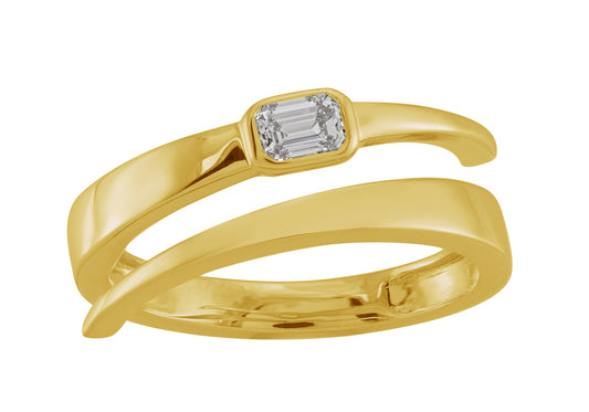 This Fashion Ring is available in 14K Yellow Gold. There are a total of 1 stones. There are Emerald Cut with a total carat weight of 0.21 set in a Bezel Set setting.