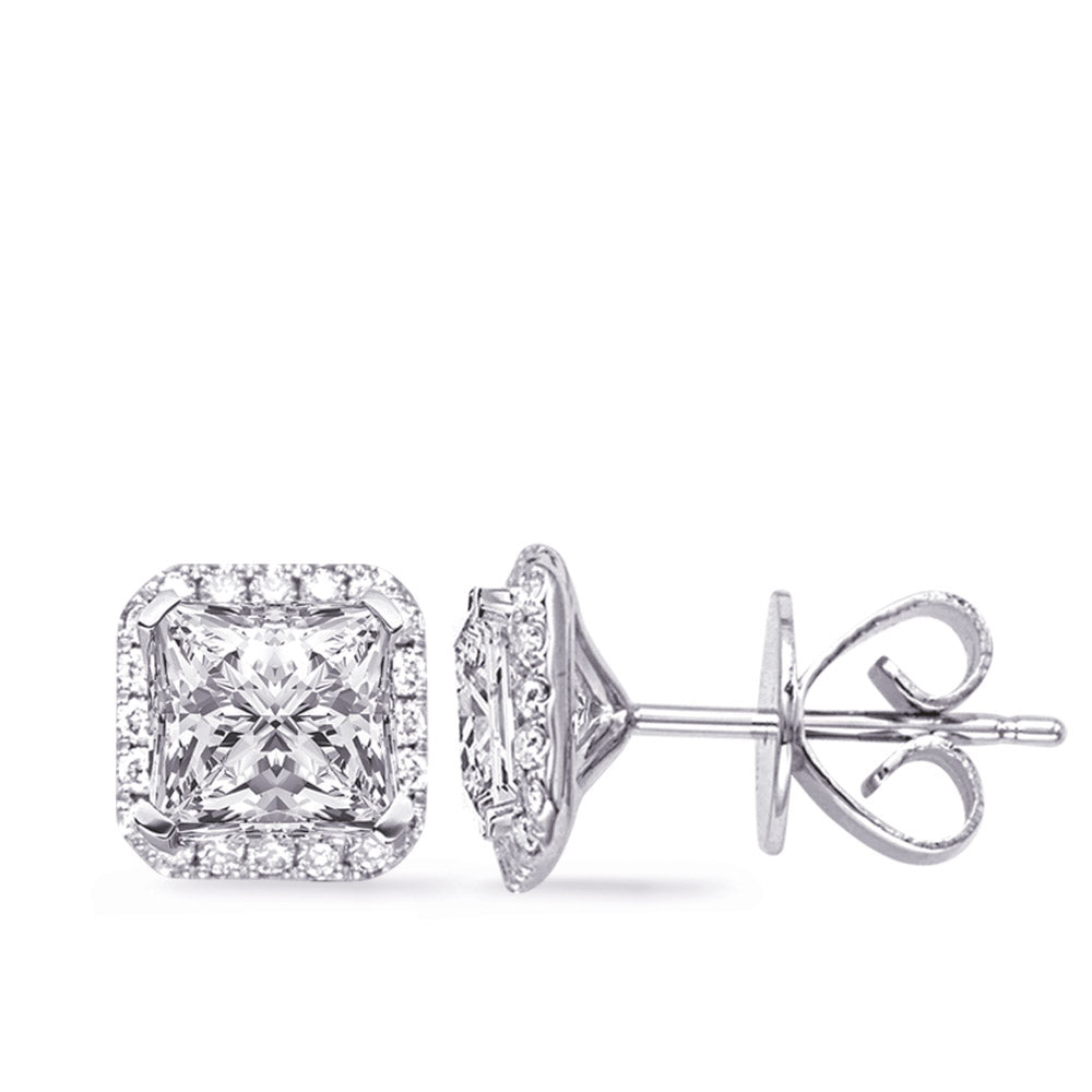 This Earring is available in 14K White Gold. There are a total of 40 stones. There are Rounds with a total carat weight of 0.24 set in a Micro Prong setting.