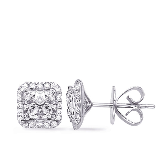 This Earring is available in 14K White Gold. There are a total of 40 stones. There are Rounds with a total carat weight of 0.24 set in a Micro Prong setting.
