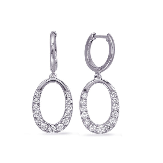 This Earring is available in 14K White Gold. There are a total of 26 stones. There are Rounds with a total carat weight of 0.65 set in a Micro Prong setting.