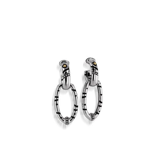 Solar Hoop Earrings with Oval Drops