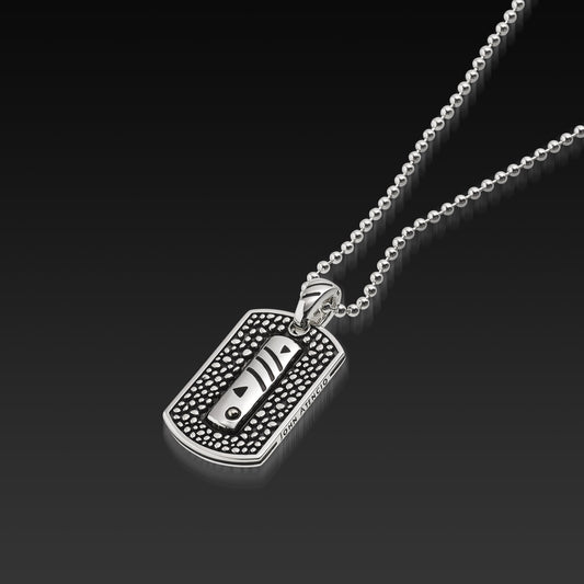 Matrix Dog Tag Pendant Necklace