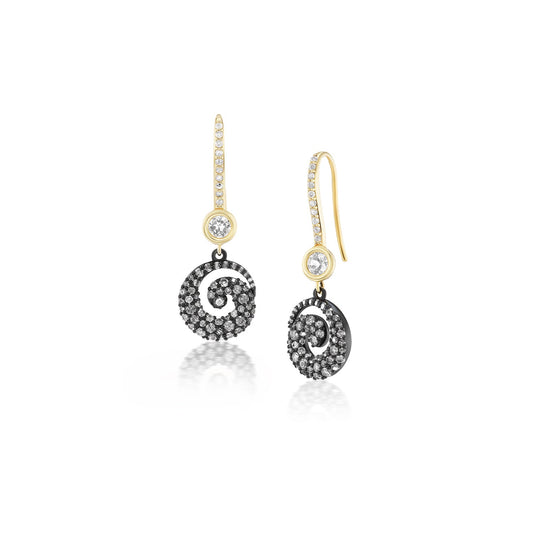 Miramar Diamond Cobblestone on French Hook Earrings
