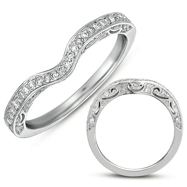 This Band is available in 14K White Gold. There are a total of 47 stones. There are Round with a total carat weight of 0.21 set in a Micro Pave setting.