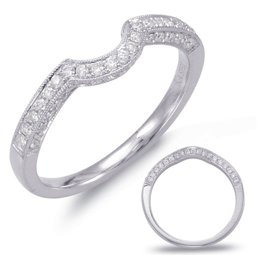 This Band is available in 14K White Gold. There are a total of 39 stones. There are Round with a total carat weight of 0.22 set in a Micro Pave setting.